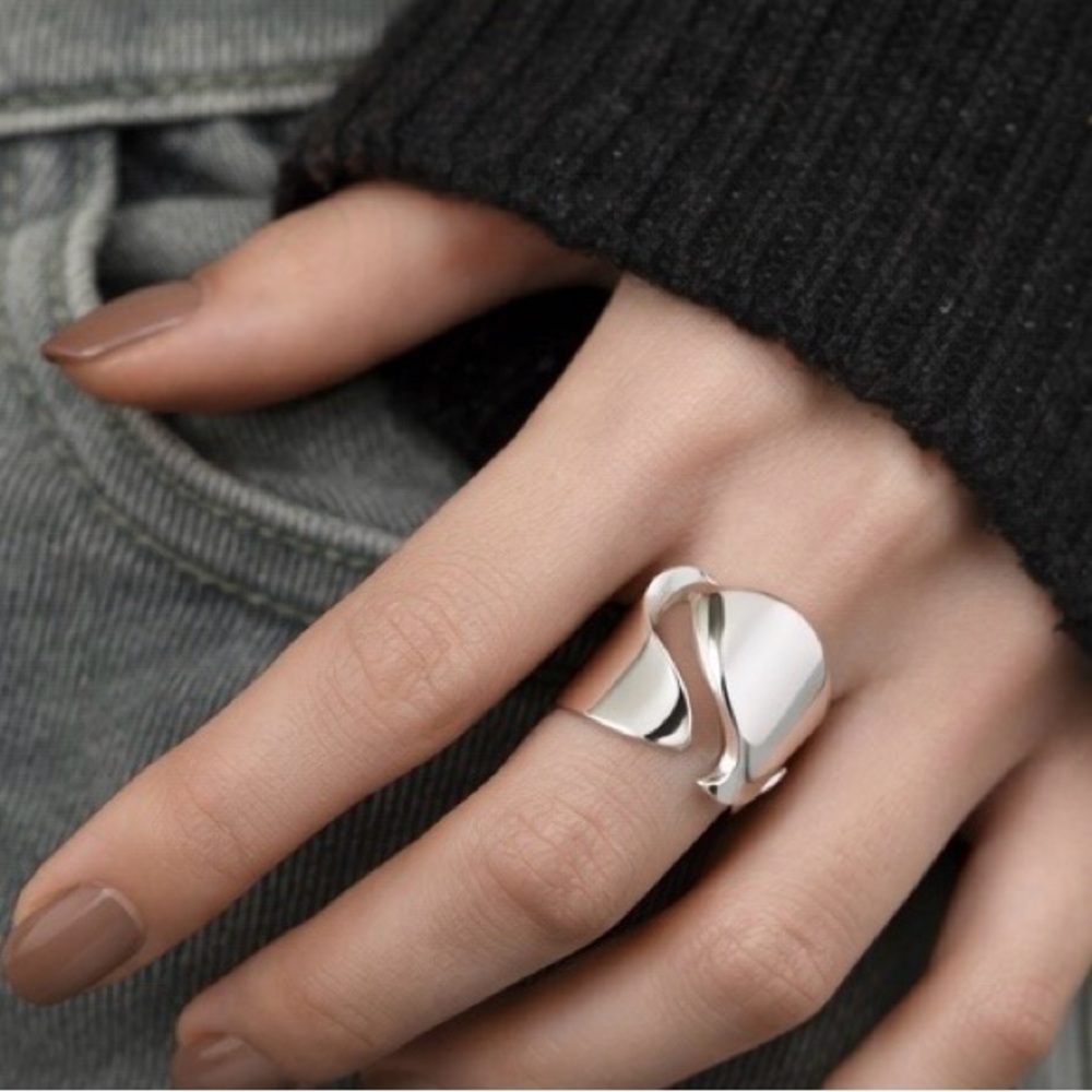 🩶Sterling Silver Sculptural Statement Ring .925🩶